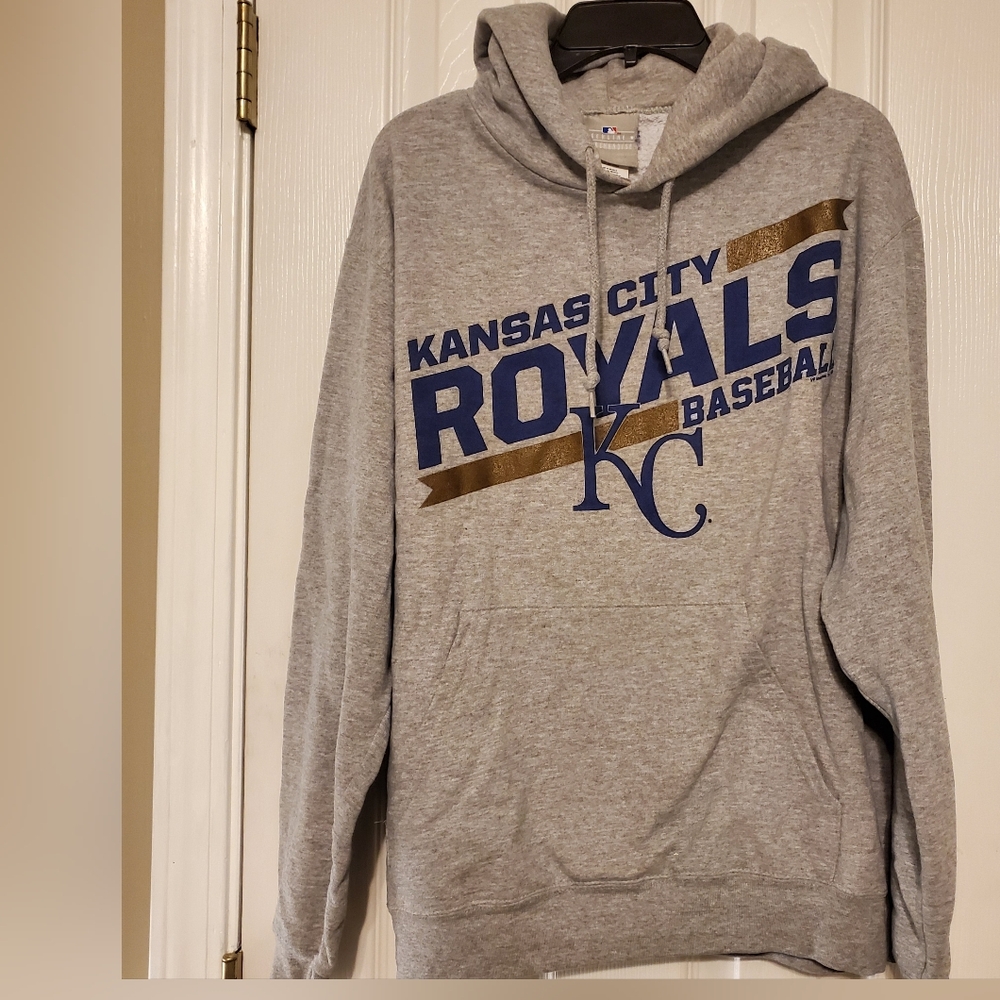 MLB Kansas City Royals Sweatshirt Hoodie Adult Unisex Small Gray